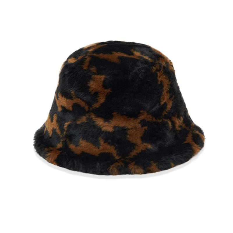 Vegan Tiger Big Icon Jacquard Fur Bucket Hat_Black
