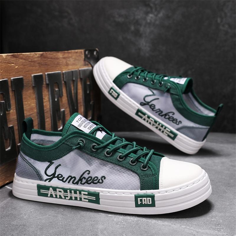 

YRZL Men s Sports Shoes Comfortable Walking Shoe Casual Sneakers Non Slip Male Sneaker Breathable Skateboarding Shoes 44 зелёный