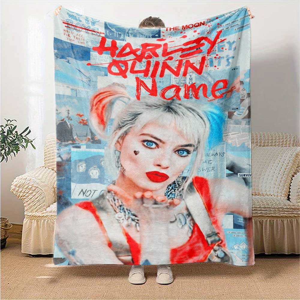 Warner (34) Customize Your Name Blanket Cozy Personalized Blanket Soft & Cozy Great for Bedding Picnics Nap Living Room Four Seasons Multipurpose