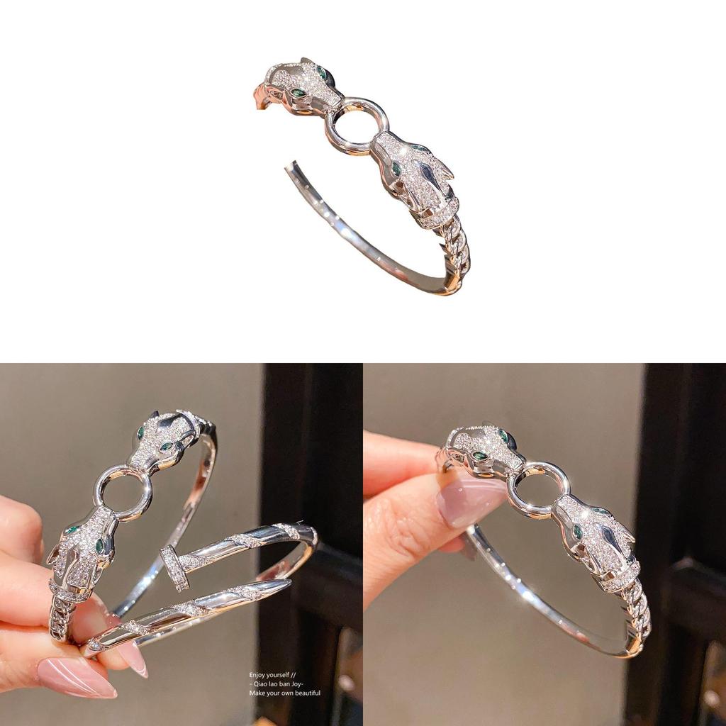 Wolf 18k Gold Plated Zircon Ring Bracelet For Fashion Women