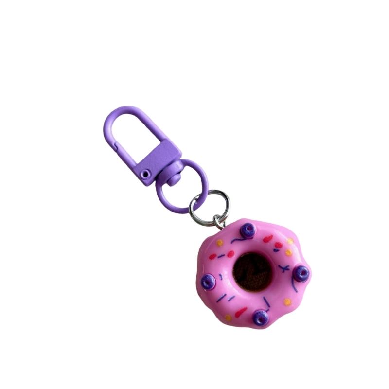 Miniature Cake Doughnuts Keychain Lovely Backpack Charm Stylish Resin Ornament For Everyday Use And Special Occasions