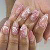 Manicure Long Almond False Nails French Detachable Press on Nails Nail Tips Women