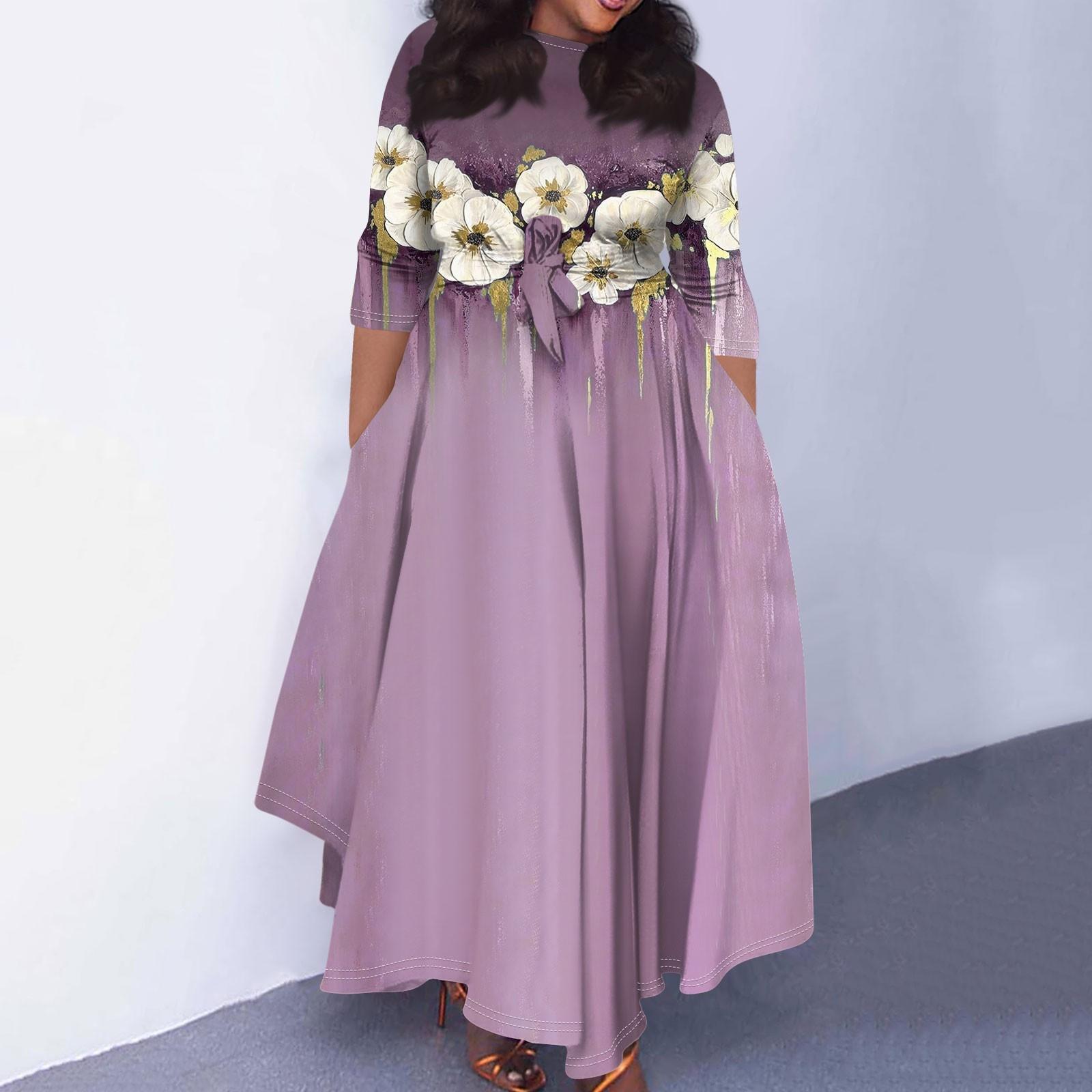 

Женское повседневное модное свободное платье большого размера с принтом, круглым вырезом и короткими рукавами, карманными бретелями XXXXXL