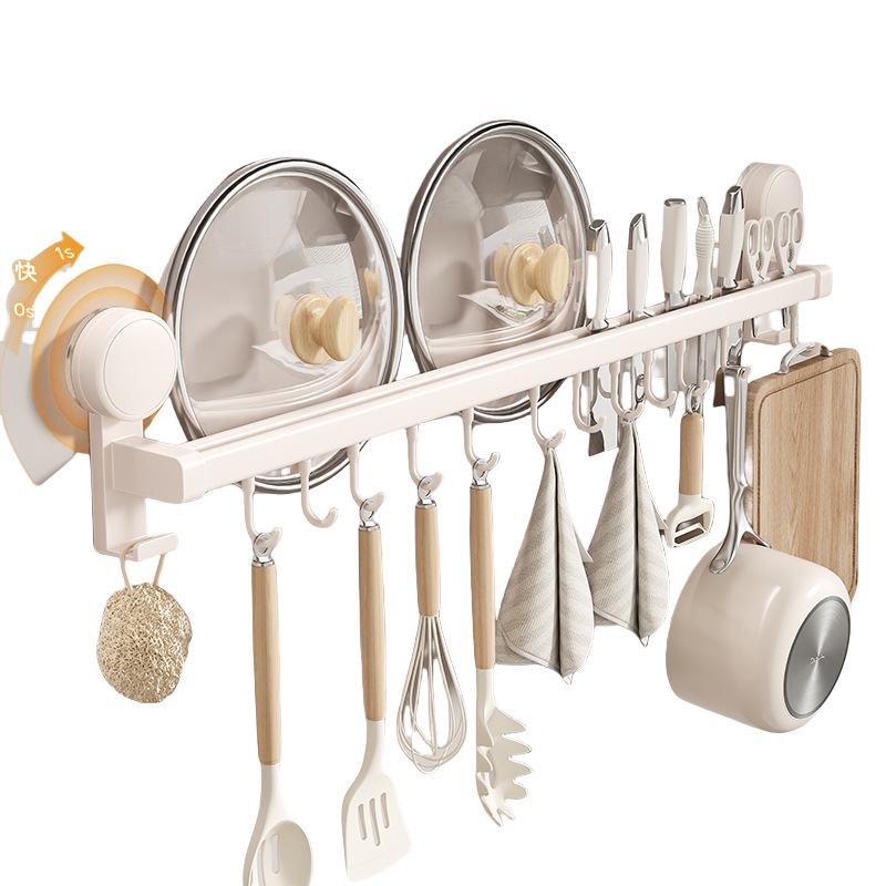 Cup Suction Nodrill Hook Kitchen Wallmounted Storage Rack For Spatulas Spoons Knives