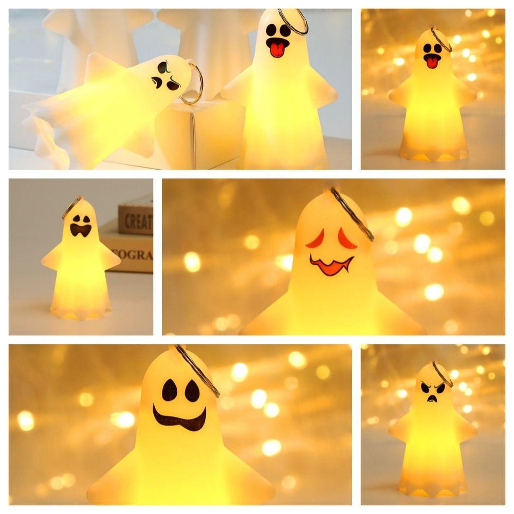Hanging Halloween Ghost Light Handheld Pumpkin Lantern Portable Ghost Hanging Lamp  Ghost  Props