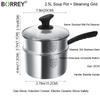 BORREY2.5LSoup Pot Milk Pan Steamer Thickened Metal Pot Universal Cooking Pots For Induction Cooker Gas Stove Steam Pot Cookware