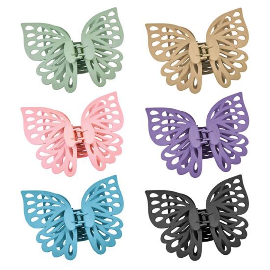 Gheară de păr mare, cu prindere puternică, cu două straturi, în formă de fluturi, agrafă de păr, dinți anti-alunecare, clemă de coadă de cal, cap din spate, gheară de păr