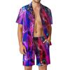 Conjuntos de Camisetas Arcoíris Impresión 3D para Hombre Moda Casual Manga Corta Camisas Pantalones Cortos Oversize Ropa de Calle Hawaiana Trajes Ropa