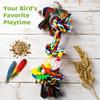 Colorful Cotton Rope Bird Hanging Toy Bite Resistant Cotton Rope Bird Toy  For Small Parrots