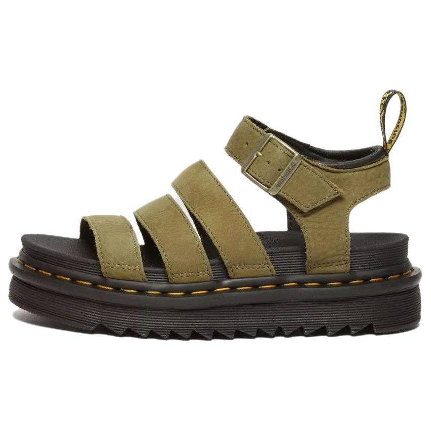 Dr. Martens Leather Fashion Versatile Beach Sandals Women sandals Green 31735357