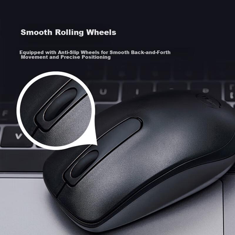 Dell WM118 Wireless Mouse Office Symmetric Mouse 2.4G Receiver Black