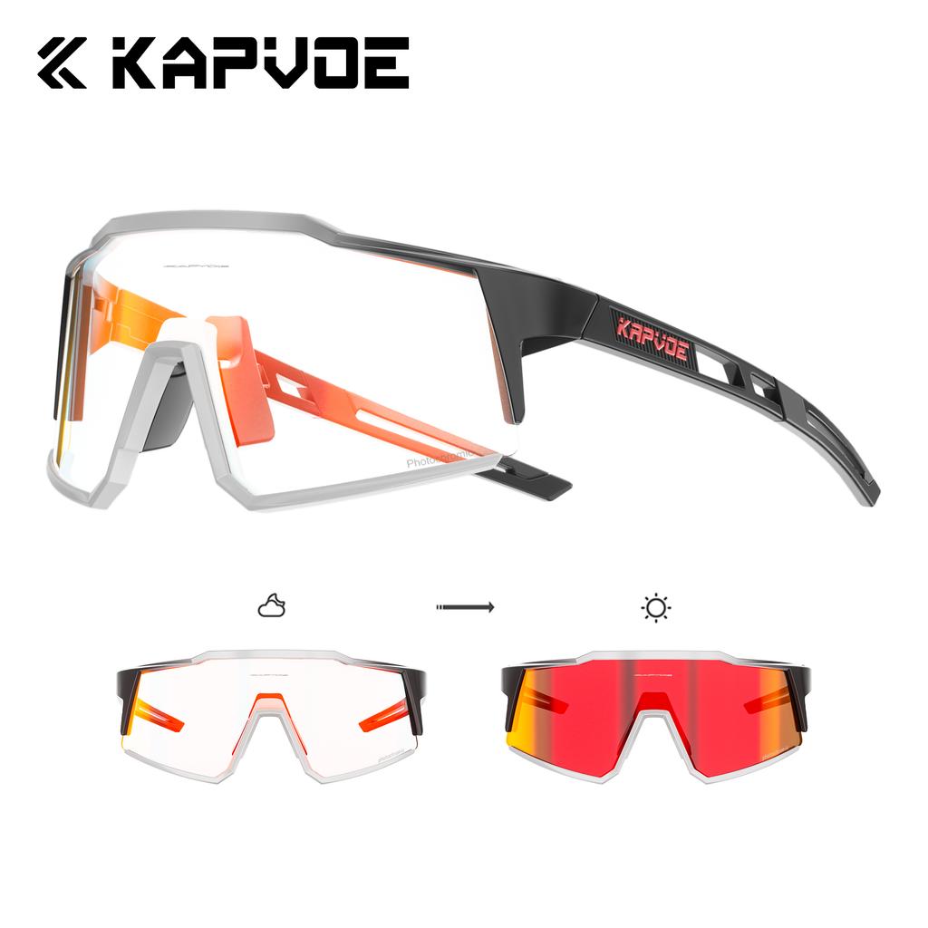 Kapvoe Photochromic Sunglasses Men Cycling Glasses UV400 MTB Clear Mountain Bike Transition Bicycle for Women Sports Eyewear