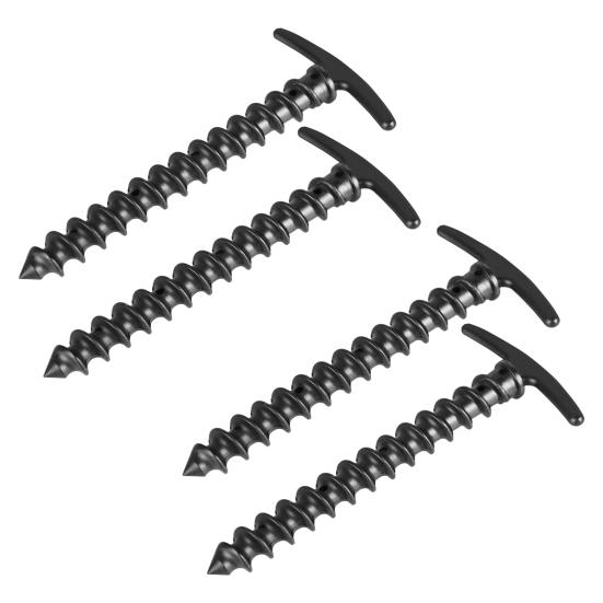 

4 Pcs/Set 14.5cm Camping Tent Pegs Heavy-duty Sturdy Anti-slip Reliable Portable Fixed Tent Ground Nails High Hardness Tent Stakes Hiking Stakes чёрный