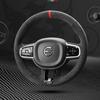 Ulsap8 For XC60 S60L S60 XC90 S90 S80 Alcantara Black Suede DIY Hand Sewn Steering Wheel Handle Cover Interior Accessories