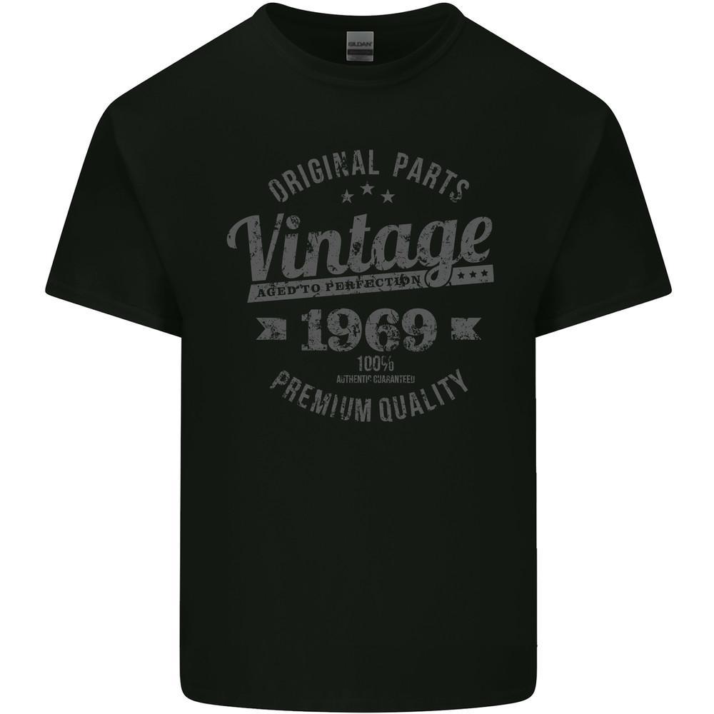 Vintage Year 56th Birthday 1969 Mens Light Cotton T-Shirt Black Unisex T-Shirt XXXXL