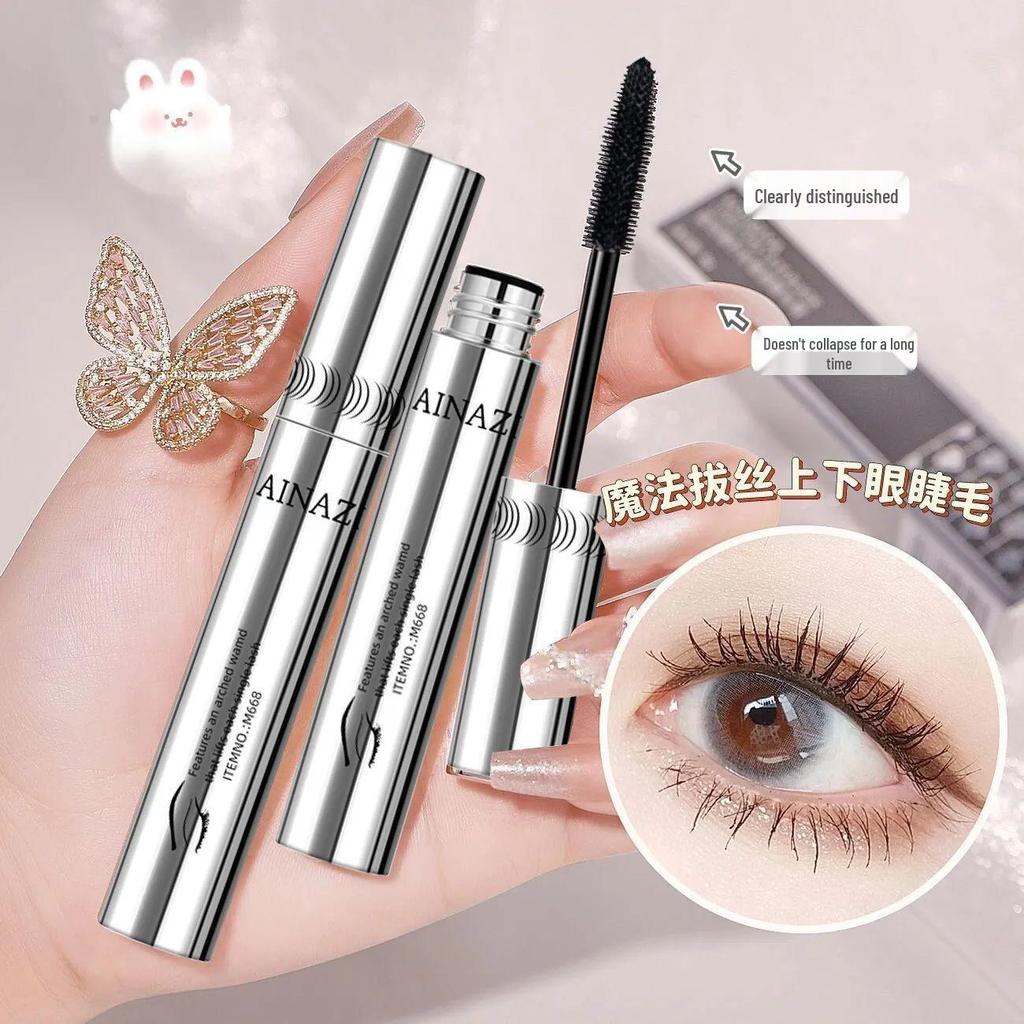Long-Lasting Thickening Silver Tube Black Mascara for Big Eyes