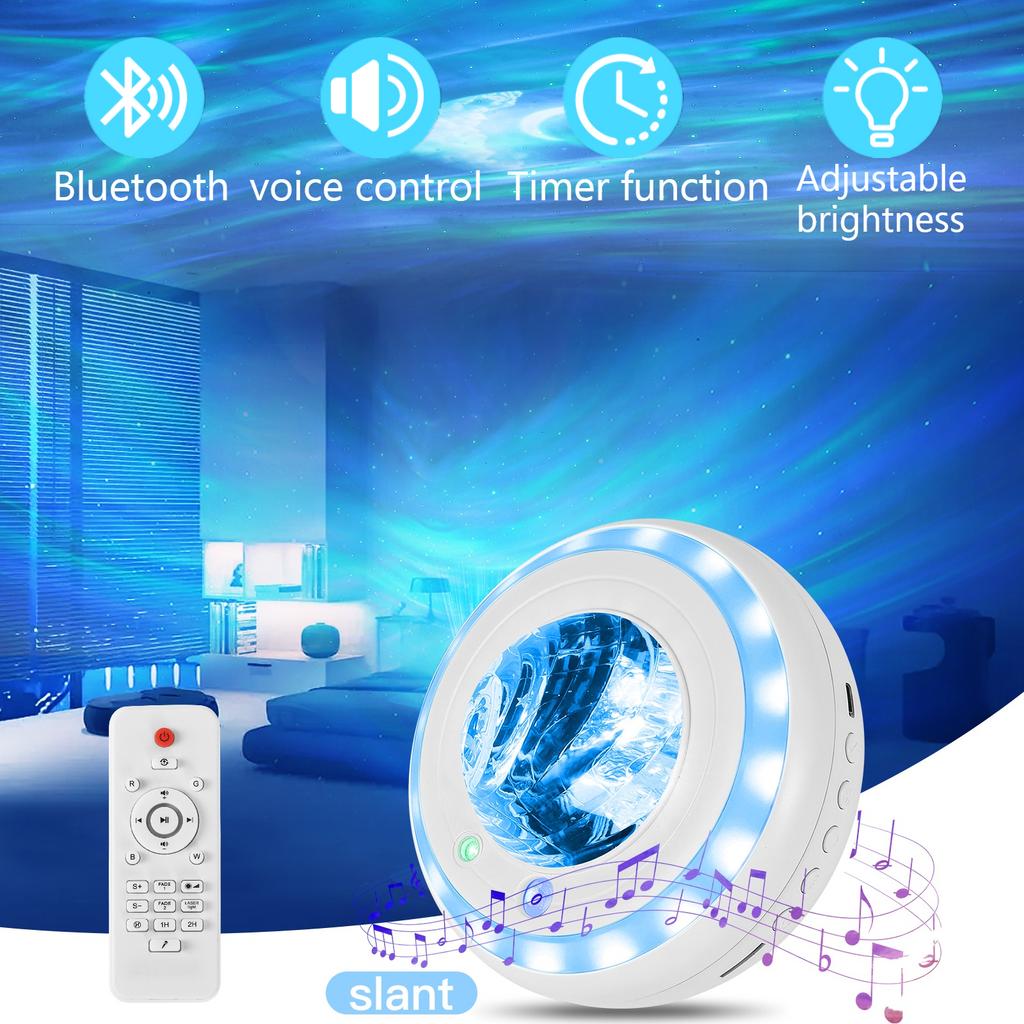 Starry Projector with Bluetooth Speaker Galaxy Night Light for Bedroom 360° Starry Sky & Nebula Projection Remote Control Gift