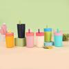 Mini Insulated Stainless Steel Tumbler With Straw - Pastel Color 350ml Vacuum Thermos Students On-the-Go Use