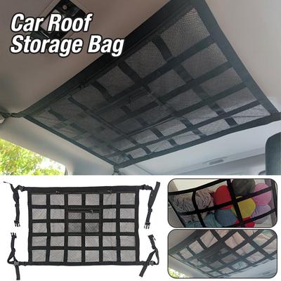 6 Misure Organizzatore Storage Tetto Auto Rete Cargo Soffitto Auto Tasca Rete Viaggio Oggetti Vari Accessori Campeggio Auto Storage Tetto
