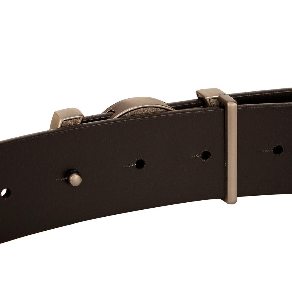 Men's Smooth Buckle Vegetable Tanned Leather Belt, Adjustable Length