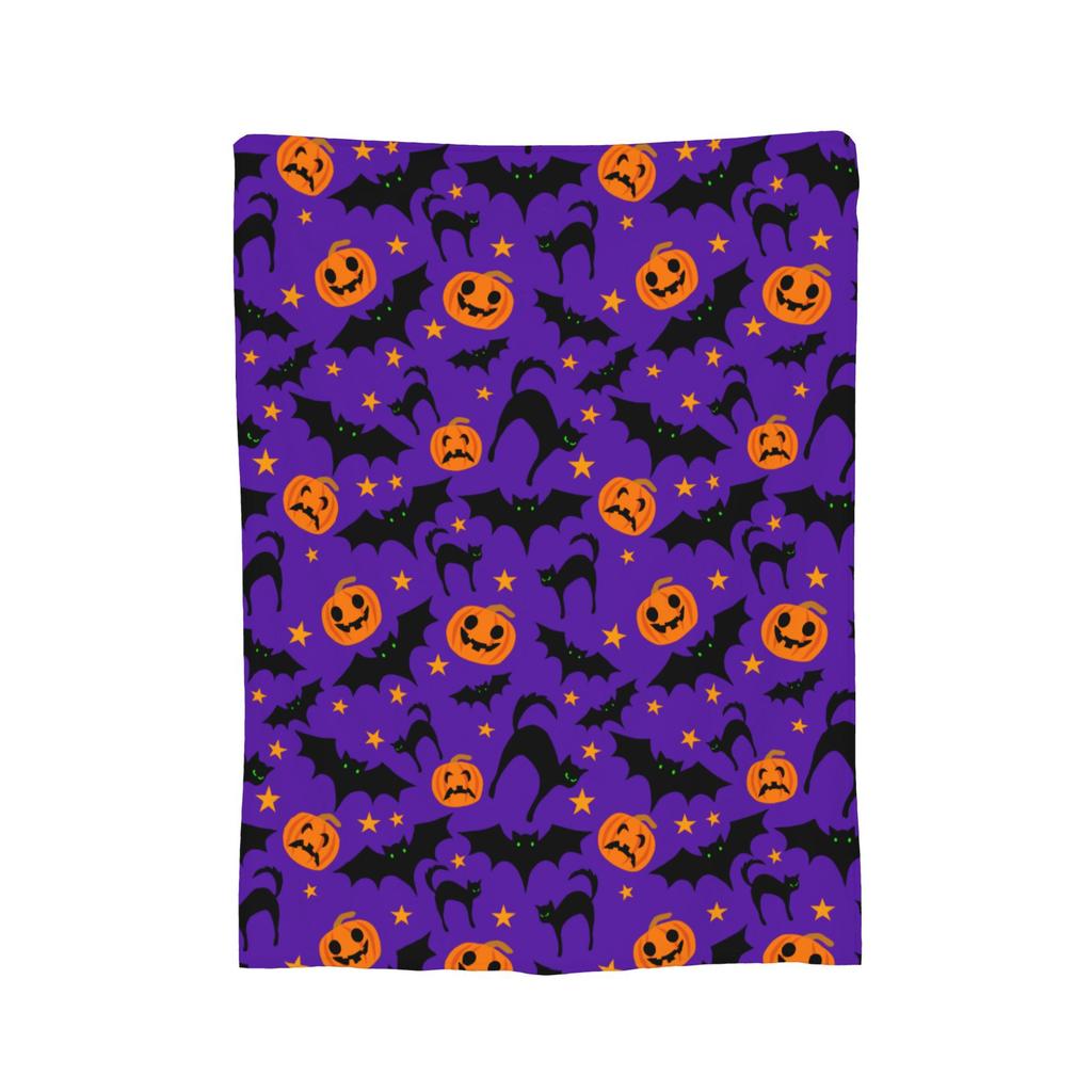 Cartoon Bat Halloween Gothic Blankets Fleece  Winter  Portable Lightweight Thin Throw Blanket for Bed Bedroom Rug Piece