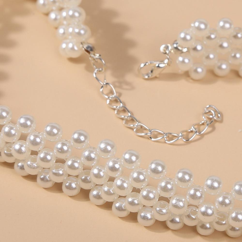 Luxury Imitation Pearl Necklace Elegant Sweater Chain Fashion Clavicular Chain  Jewellery Gift
