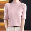 Women Sweaters Pullovers 2025 Summer Short Sleeve O-Neck White Black Knitted Sweater Women Tops Pullover JJ143