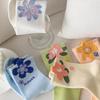 5 Pairs Student Socks Flower Pattern Mid-Calf Warm Socks Breathable Moisture-Wicking Autumn Winter Socks