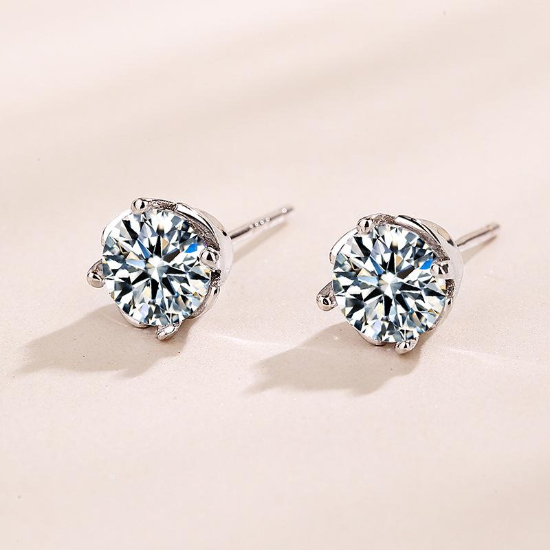 S925 Sterling Silver Black Zircon Stud Earrings - Classic, Fashionable Design for Girls 925 Silver