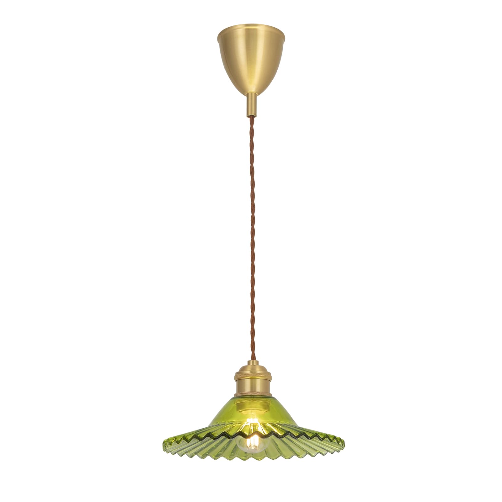 

Chiko Electric Brass and Glass Pendant Light - Stylish, Nordic, Showa-era Retro Ceiling Light Fixture, Hanging Light Fixture for Living Room, Dining