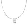 Collier en argent sterling 925 avec finition rhodiée - Alphabet E
