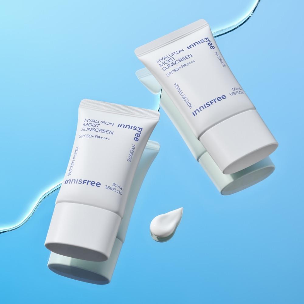 [Double Planning] Innisfree Hyaluronic Moisture Sun Cream SPF 50+ PA++++ 50ml, 2 units, Korean cosmetics