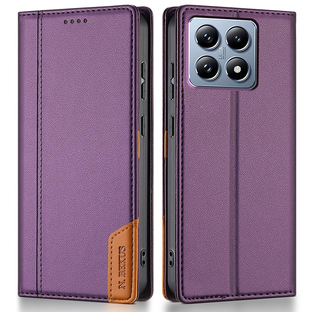 N.BEKUS P3 For Xiaomi 14T Case RFID Blocking Wallet Stand PU Leather Flip Phone Cover