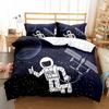 Astronaut Skateboard Duvet Cover Set King Queen Full Size For Kids Boys Girls Bedding Set Cartoon Style Polyester Quilt Cover
