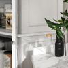 Mobile Alto da Cucina con 6 Ripiani Regolabili e 2 Ante, Legno, 76x40,5x184 cm, Bianco