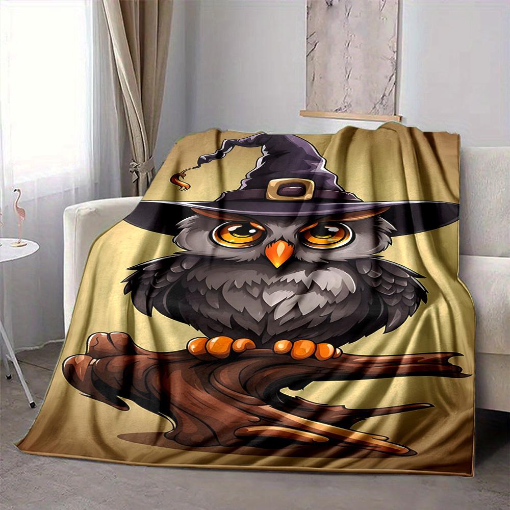 1 Stück Hexen Eule Decke Leichte Flanelldecke Überwurfdecke Für Sofa, Bett, Reisen, Camping, Wohnzimmer, Büro yy251015115