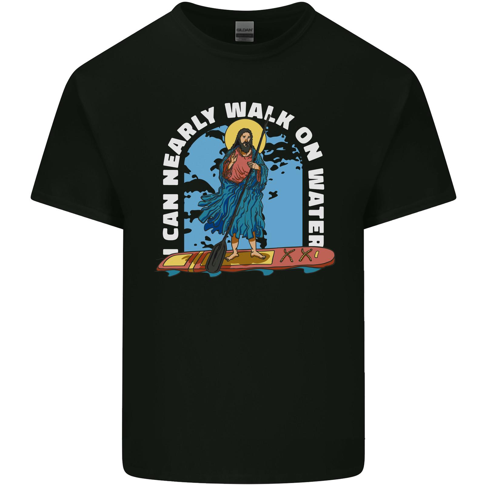 Funny Paddleboarder Jesus Paddleboarding Mens Light Cotton T-Shirt Mens Womens Tees Top 4XL
