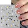 Nail Art Sticker, Star Love Mango Star Dot Gold And Silver Adhesive Nail Sticker.