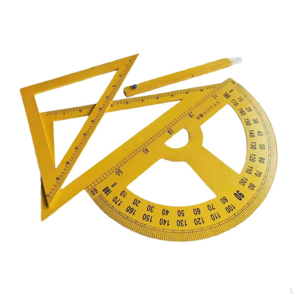 Sada 4 ks geometrie pro tabuli, matematické nástroje, pravítko a kružítko pro použití v technických školách
