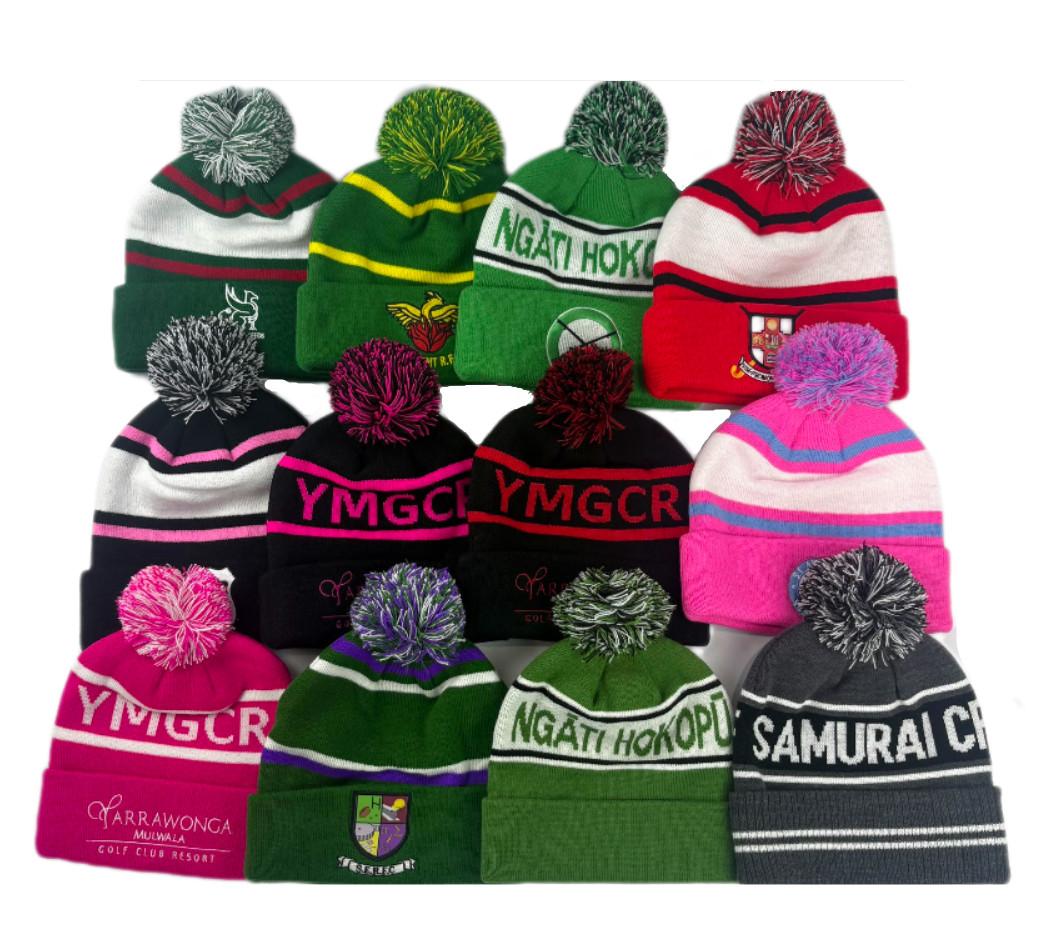 Latest Designs 100% Acrylic Knitted 3D Embroidered LOGO Camouflage Letters Beanie Hat One Size