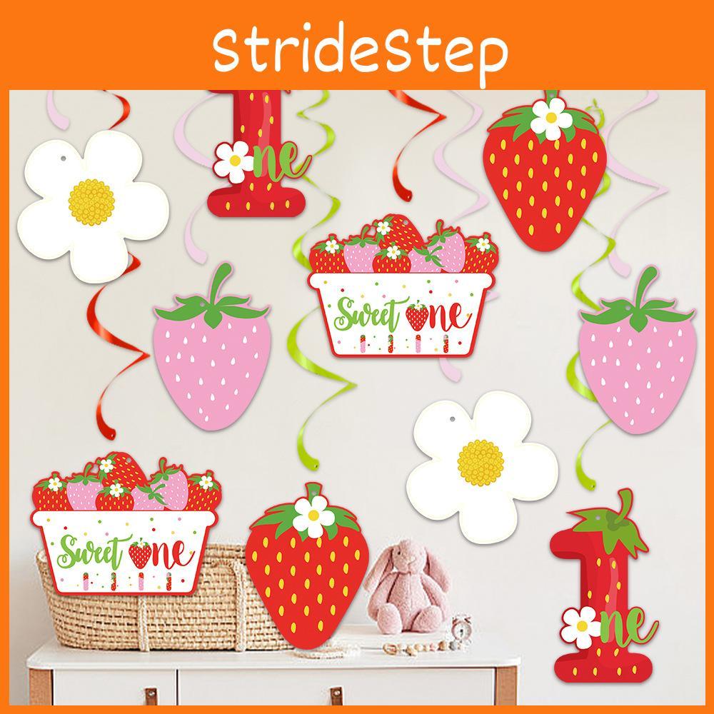 Strawberry Birthday Theme Party Decorations Spiral Hanging Decor For Setup Venue