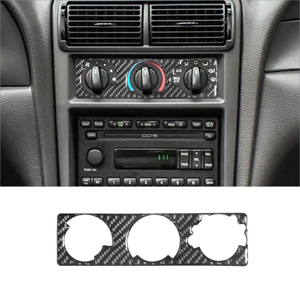 Carbon Fiber Interior Climate Control Cover Trim For Ford Mustang 2001-2004