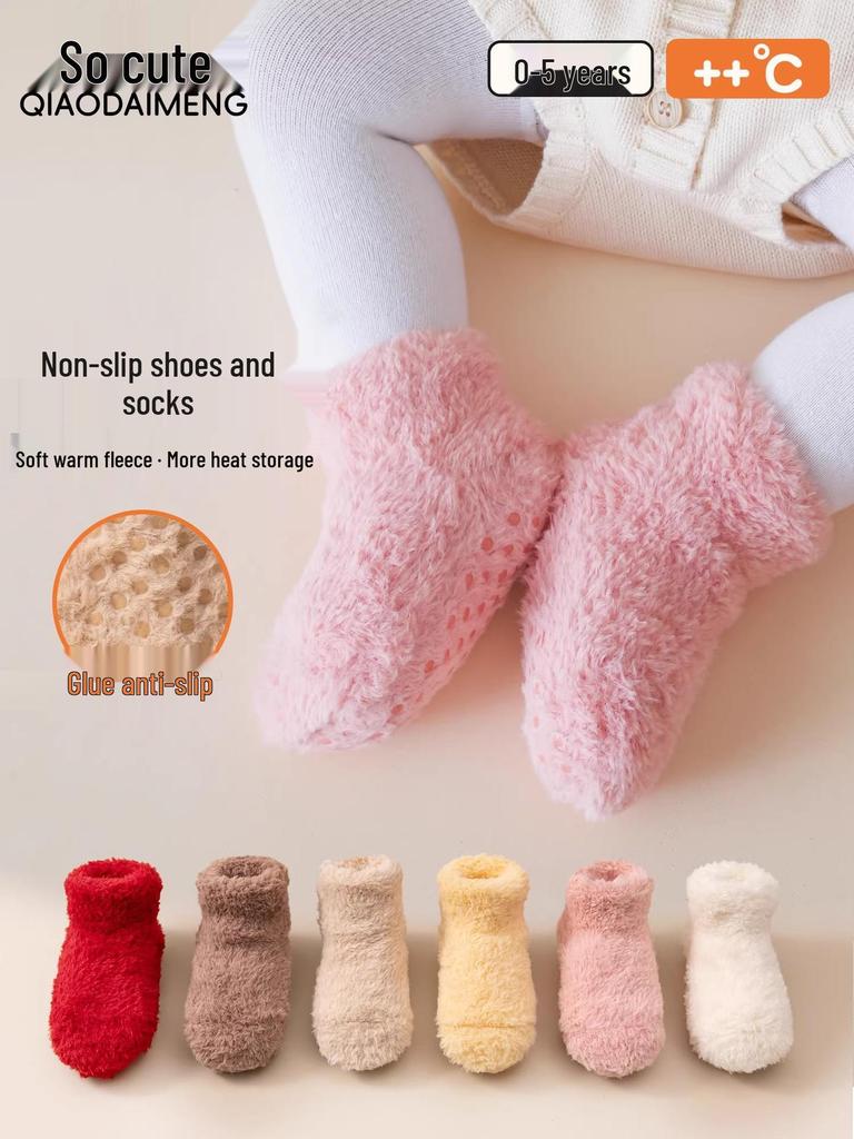 Autumn/Winter Non-Slip Thickened Floor Socks for Newborns - Warm, Soft and Comfortable.