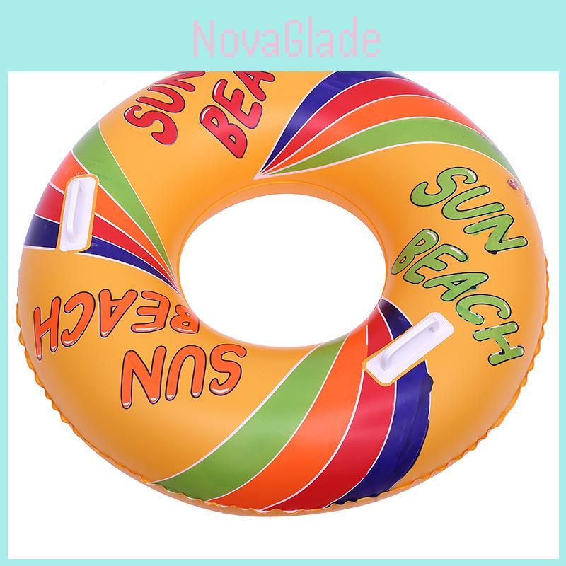 Adult Thickened Inflatable Swim Ring Eco-friendly Pvc 3mm Thickness Printed Float Ring For Underarm Swimming Water Sports 80cm 90cm