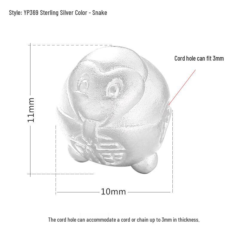 

3D Pure S999 Silver Beads: Handmade Zodiac Themed Lucky Charm Accessories