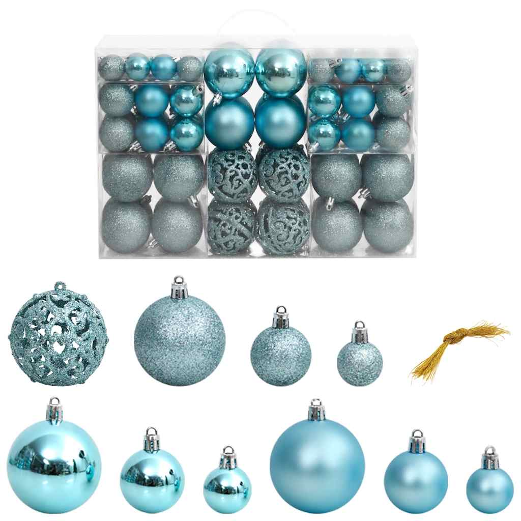 Christmas Baubles 100 Pcs Turquoise 3 4 6 Cm