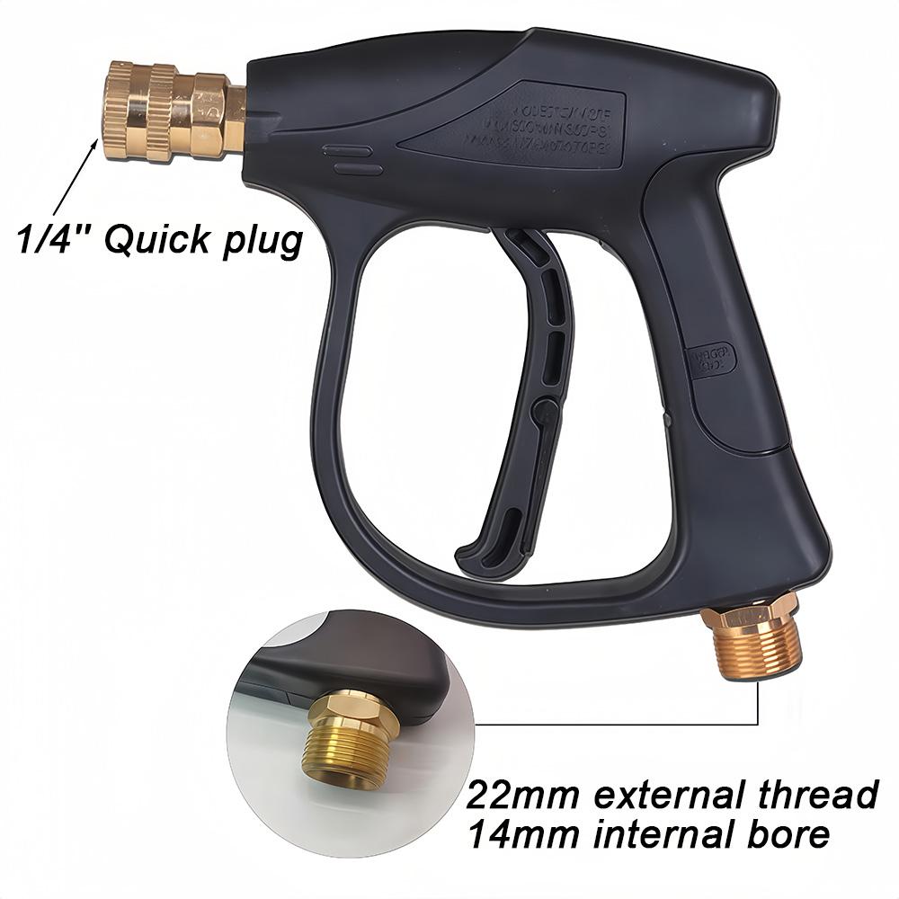 2175 PSI High Pressure Washer Gun Blue/Black Short Handle  - M22-14 Thread Optional 1/4" Quick Connect Nozzle For Cleaning Car
