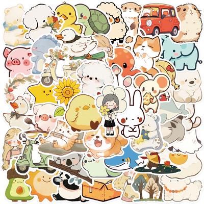 50 Cartoon Simple Style Cute Stickers Decorate Guitar Notebook Suitcase DIY Waterproof Party Stickers