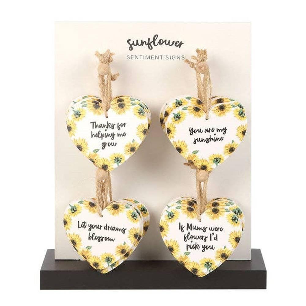 Something Different Sunflower Heart Hanging Sentiment Sign (Pack of 24)
