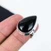 Nastavitelný prsten z přírodního černého onyxu, stříbro 925 - Velikosti US 6 až 11 - Ručně vyráběné boho šperky pro ženy a muže, dárky pro maminku